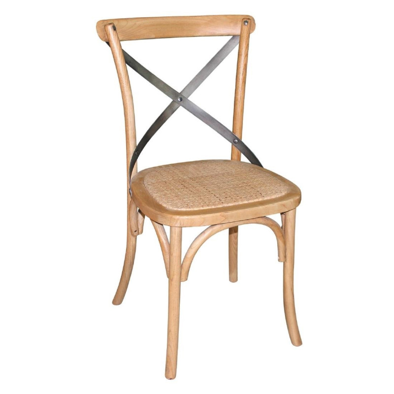 Wooden Chairs with Crossed Backrest - Natural - Bolero - Fourniresto Wooden Chairs with Crossed Backrest - Natural - Bolero - Fourniresto