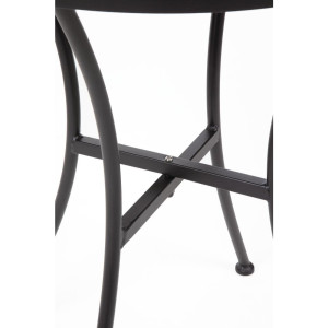 Ümar aukudega terasest bistroolaud - must - 600 mm - Bolero - Fourniresto