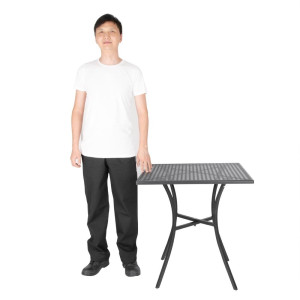 Ruudukujuline avatud terasest bistroolilaud - must - 700 mm - Bolero - Fourniresto