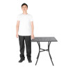 Ruudukujuline avatud terasest bistroolilaud - must - 700 mm - Bolero - Fourniresto