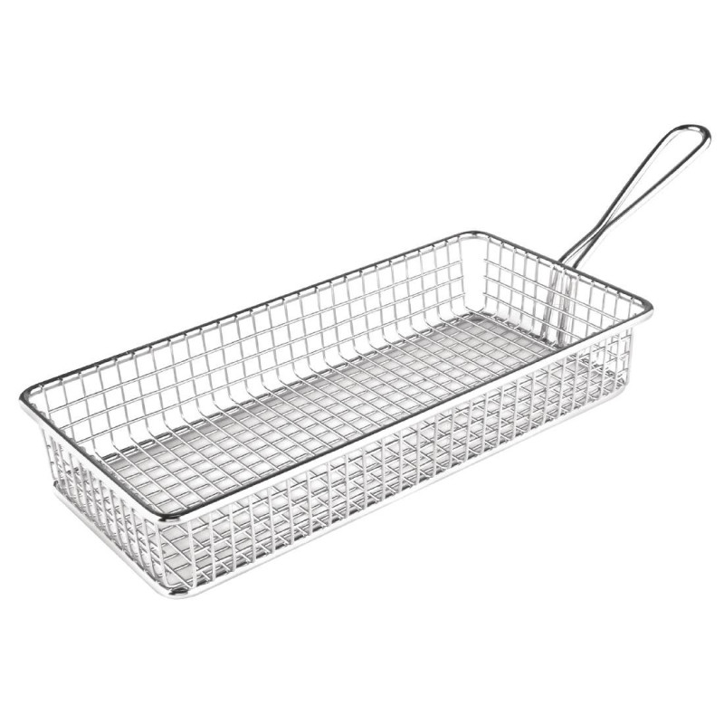 Rectangular Deep Stainless Steel Presentation Basket - Olympia - Fourniresto Rectangular Deep Stainless Steel Presentation Basket - Olympia - Fourniresto