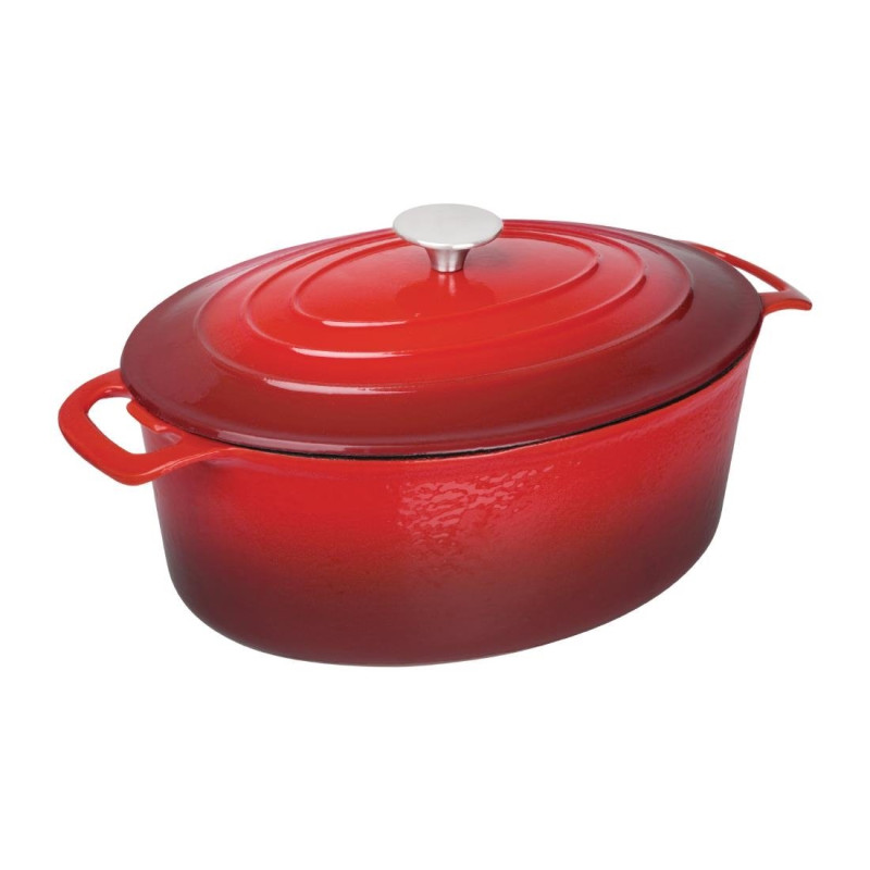 Large Red Oval Casserole Dish - 6L - Vogue Large Red Oval Casserole Dish - 6L - Vogue