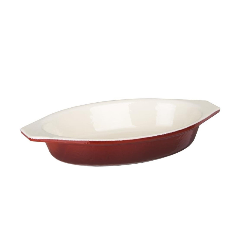 Oval Red Gratin Dish - 650ml - Vogue Oval Red Gratin Dish - 650ml - Vogue