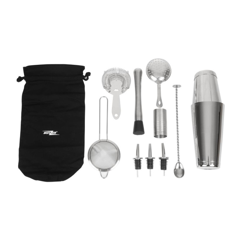 Kit Cocktail 9 Ustensiles - Bonzer - Fourniresto Kit Cocktail 9 Ustensiles - Bonzer - Fourniresto