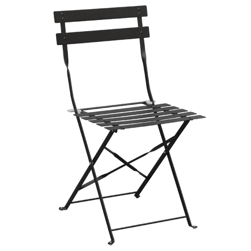 Terrassitoolid terasest - mustad - 2 tk komplektis - Bolero - Fourniresto Terrassitoolid terasest - mustad - 2 tk komplektis - Bolero - Fourniresto