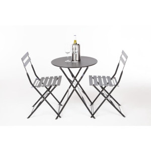 Terrassitoolid terasest - mustad - 2 tk komplektis - Bolero - Fourniresto