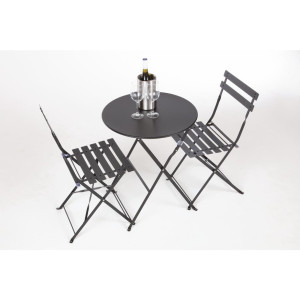 Terrassitoolid terasest - mustad - 2 tk komplektis - Bolero - Fourniresto