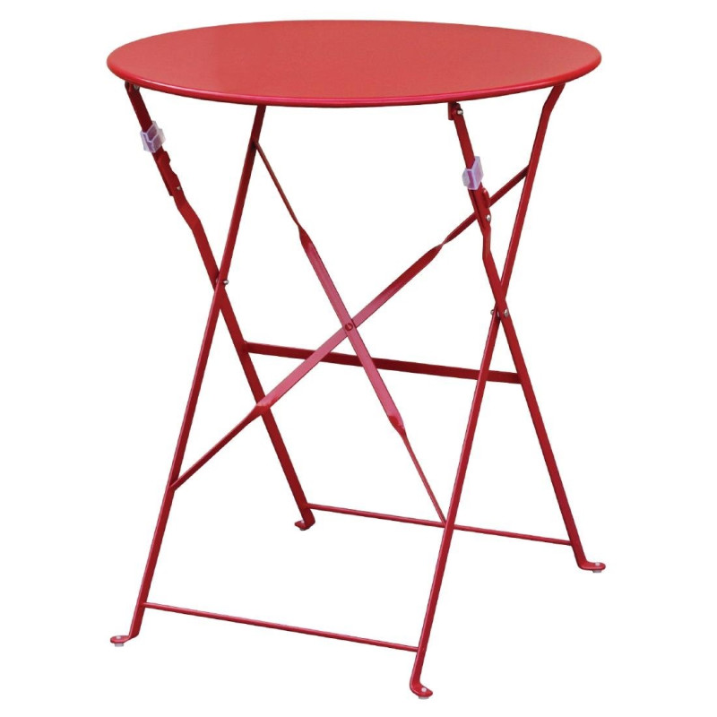 Table De Terrasse En Acier - Rouge - Bolero - Fourniresto Table De Terrasse En Acier - Rouge - Bolero - Fourniresto