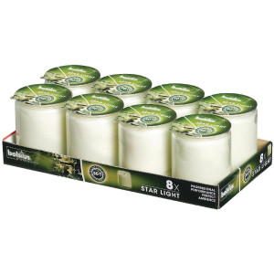Bougie-klaasist läbipaistev Bolsius Starlight - 8 tk komplektis - FourniResto - Fourniresto