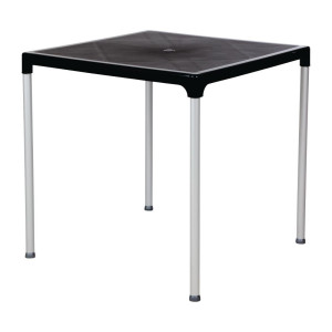 Ruudukujuline laud alumiiniumjalgadega must 750mm - Bolero - Fourniresto