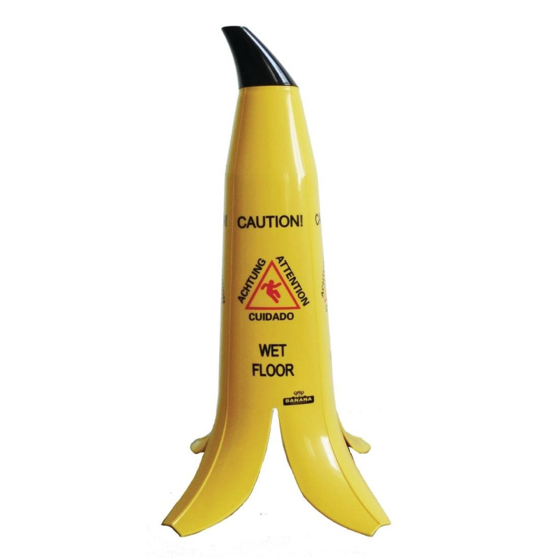Cône Sol Glissant Multilingue Banana - FourniResto Cône Sol Glissant Multilingue Banana - FourniResto