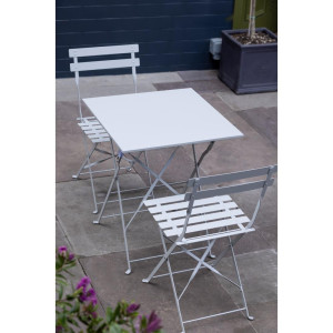 Värvitud terasest ruudukujuline terrassilaud - hall - 600mm - Bolero - Fourniresto