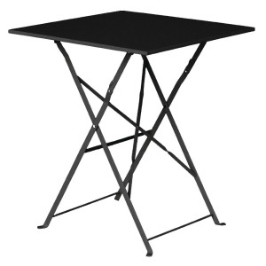 Must terassilaud ruudukujuline mustast terasest - 600 mm - Bolero - Fourniresto