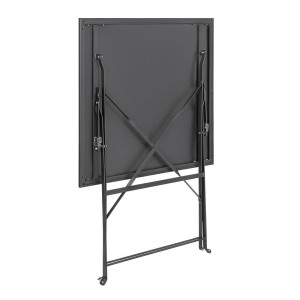 Must terassilaud ruudukujuline mustast terasest - 600 mm - Bolero - Fourniresto