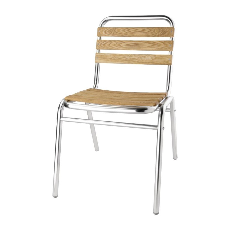 Bistro chairs ash and aluminum - Bolero - Fourniresto Bistro chairs ash and aluminum - Bolero - Fourniresto