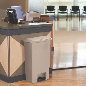 Prügikast pedaaliga Slim Jim Beige - 50L - Rubbermaid