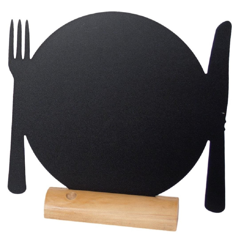Ardoise Silhouette de table assiette - Lot de 3 - Securit - Fourniresto Ardoise Silhouette de table assiette - Lot de 3 - Securit - Fourniresto