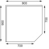 Nurga roostevabast terasest laud - 900 x 700mm - Vogue