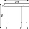 Nurga roostevabast terasest laud - 900 x 700mm - Vogue