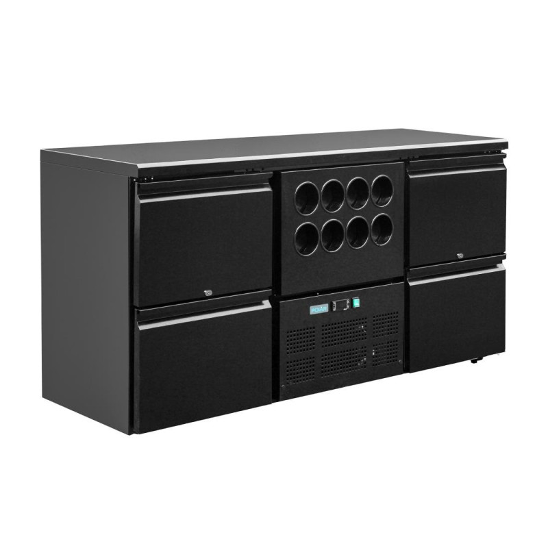 Arrière-Bar Série U 4 Tiroirs Et Rafraîchisseur À Vin Pour 8 Bouteilles - 380L - Polar Arrière-Bar Série U 4 Tiroirs Et Rafraîchisseur À Vin Pour 8 Bouteilles - 380L - Polar