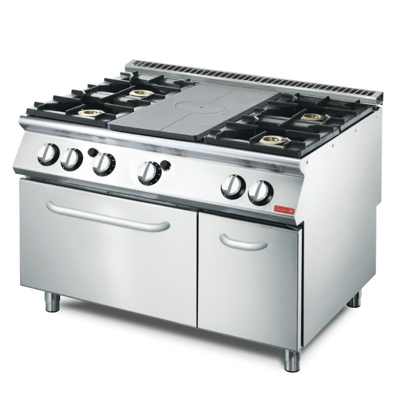 Fire plate with 4 gas burners gas oven 700 - Gastro M - Fourniresto Fire plate with 4 gas burners gas oven 700 - Gastro M - Fourniresto