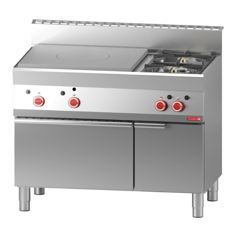Gas 650 Fire Plate and 2 Gas Burners on Gas Oven and Closed 650 Cabinet - Gastro M Gas 650 Fire Plate and 2 Gas Burners on Gas Oven and Closed 650 Cabinet - Gastro M