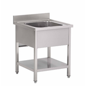 Sukeldumisalus roostevabast terasest madala riiuliga 1 kauss - L 700 x S 700 mm - Gastro M