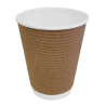 Pruunid lainelise isolatsiooniga sooja joogi pappkarbid - 340 ml - 500 tk - Fiesta