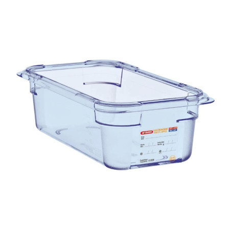 Sinine hermeetiline karp ABS - GN 1/4 100 mm - Araven - Fourniresto