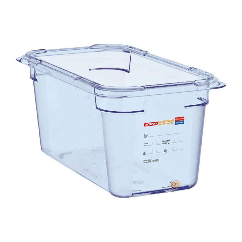 Blue airtight container ABS GN1/3 150mm - Araven - Fourniresto Blue airtight container ABS GN1/3 150mm - Araven - Fourniresto