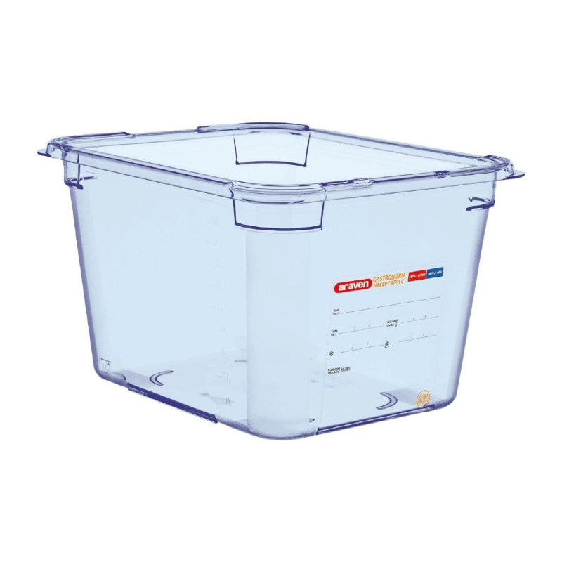 Sinine hermeetiline karp ABS - GN 1/2 200 mm - Araven - Fourniresto