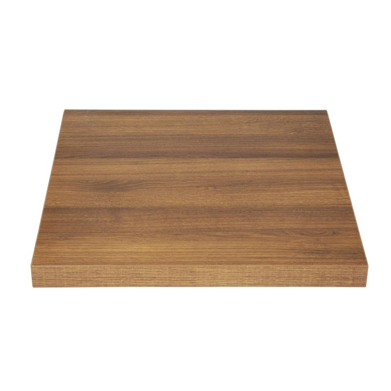 Square Table Top Oak Wood Effect Rustic - L 700mm - Bolero Square Table Top Oak Wood Effect Rustic - L 700mm - Bolero