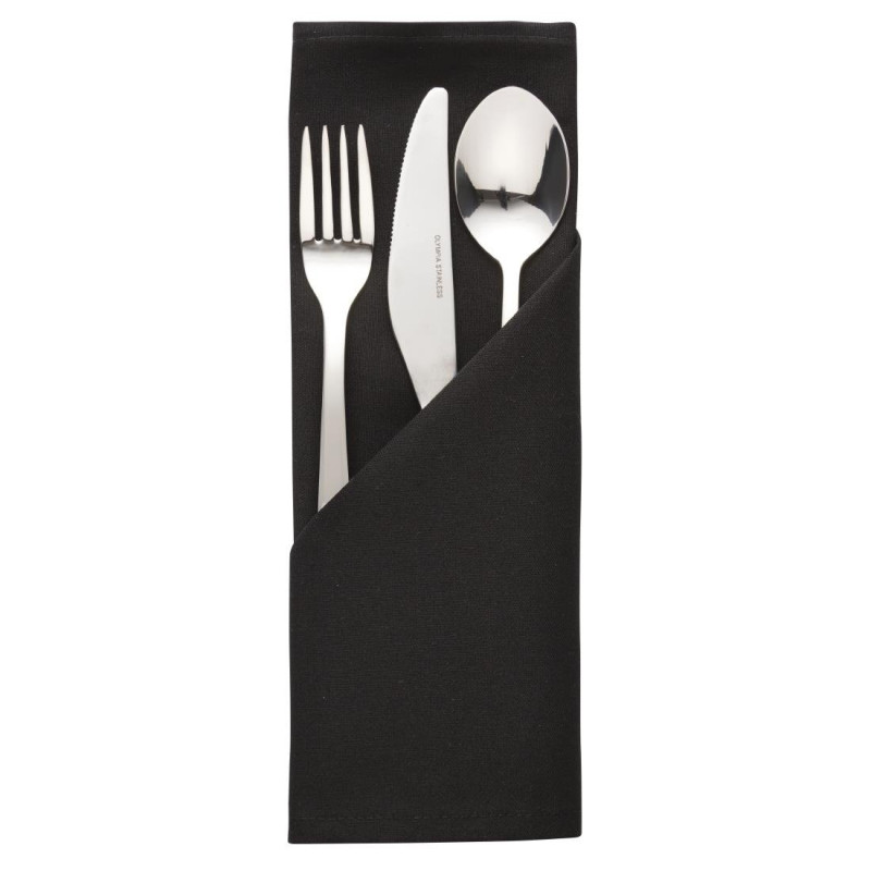 Black polyester napkins - Pack of 10 - Mitre Essentials - Fourniresto Black polyester napkins - Pack of 10 - Mitre Essentials - Fourniresto