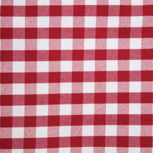 Nelikantne punaste ruutudega polüestrist laudlina 1320 x 1320mm - Mitre Essentials - Fourniresto
