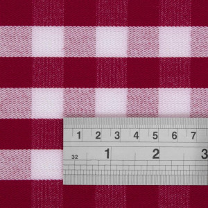 Nelikantne punaste ruutudega polüestrist laudlina 1320 x 1320mm - Mitre Essentials - Fourniresto