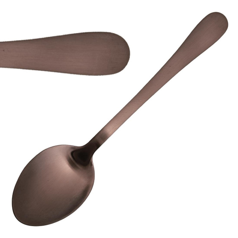 Dessert Spoons Copper Cyprium - Set of 12 - Olympia Dessert Spoons Copper Cyprium - Set of 12 - Olympia