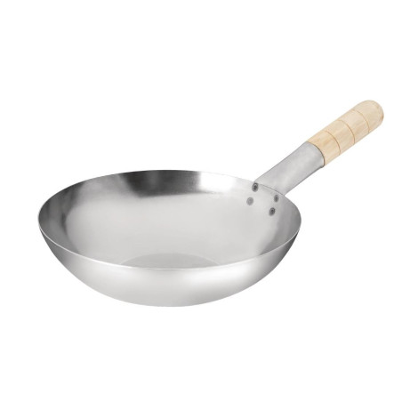 Wok Fond Plat terasest - 25,4 cm - Vogue - Fourniresto