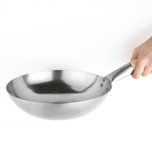 Wok Fond Plat terasest - 25,4 cm - Vogue - Fourniresto