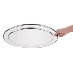 Ovaalne roostevabast terasest serveerimisalus - 500mm - Olympia - Fourniresto