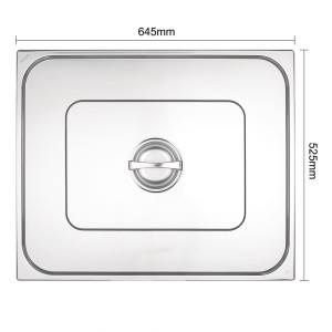 Stainless Steel Double Lid - Stainless Steel GN 2/1 - Vogue - Fourniresto