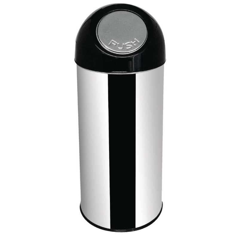 Round Swing Bin in Stainless Steel - 40L - Bolero Round Swing Bin in Stainless Steel - 40L - Bolero