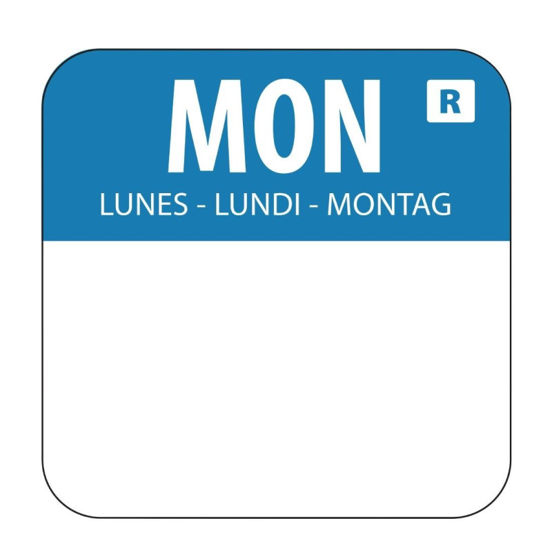 Etiquettes Alimentaires Bleu "Lundi" - Lot de 1000 - Vogue Etiquettes Alimentaires Bleu "Lundi" - Lot de 1000 - Vogue