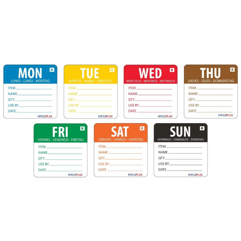 Weekday Labels 50mm - 7 Rolls of 500 - Vogue Weekday Labels 50mm - 7 Rolls of 500 - Vogue