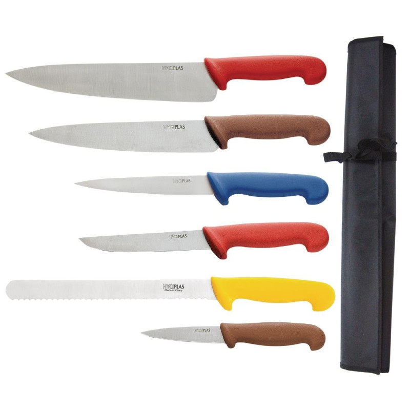 Case with Set of 6 Colored Knives - Hygiplas Case with Set of 6 Colored Knives - Hygiplas