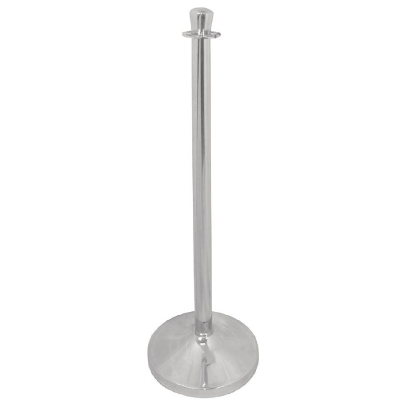 Poteau d accueil inox chromé à tête plate - Bolero - Fourniresto Poteau d accueil inox chromé à tête plate - Bolero - Fourniresto