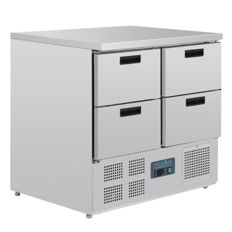Compact refrigerated table with 4 drawers 240L - Polar - Fourniresto Compact refrigerated table with 4 drawers 240L - Polar - Fourniresto