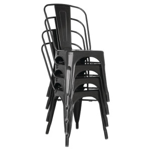 Bistrostapeldatavad terasest toolid - must - 4 tk - Bolero
