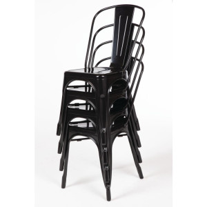 Bistrostapeldatavad terasest toolid - must - 4 tk - Bolero