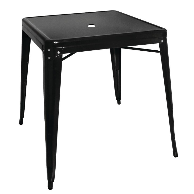 Table Bistro Carrée en Acier Noire – L 668 x P 668 mm - Bolero Table Bistro Carrée en Acier Noire – L 668 x P 668 mm - Bolero