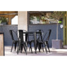 Ruudukujuline mustast terasest bistroolaud - L 668 x S 668 mm - Bolero